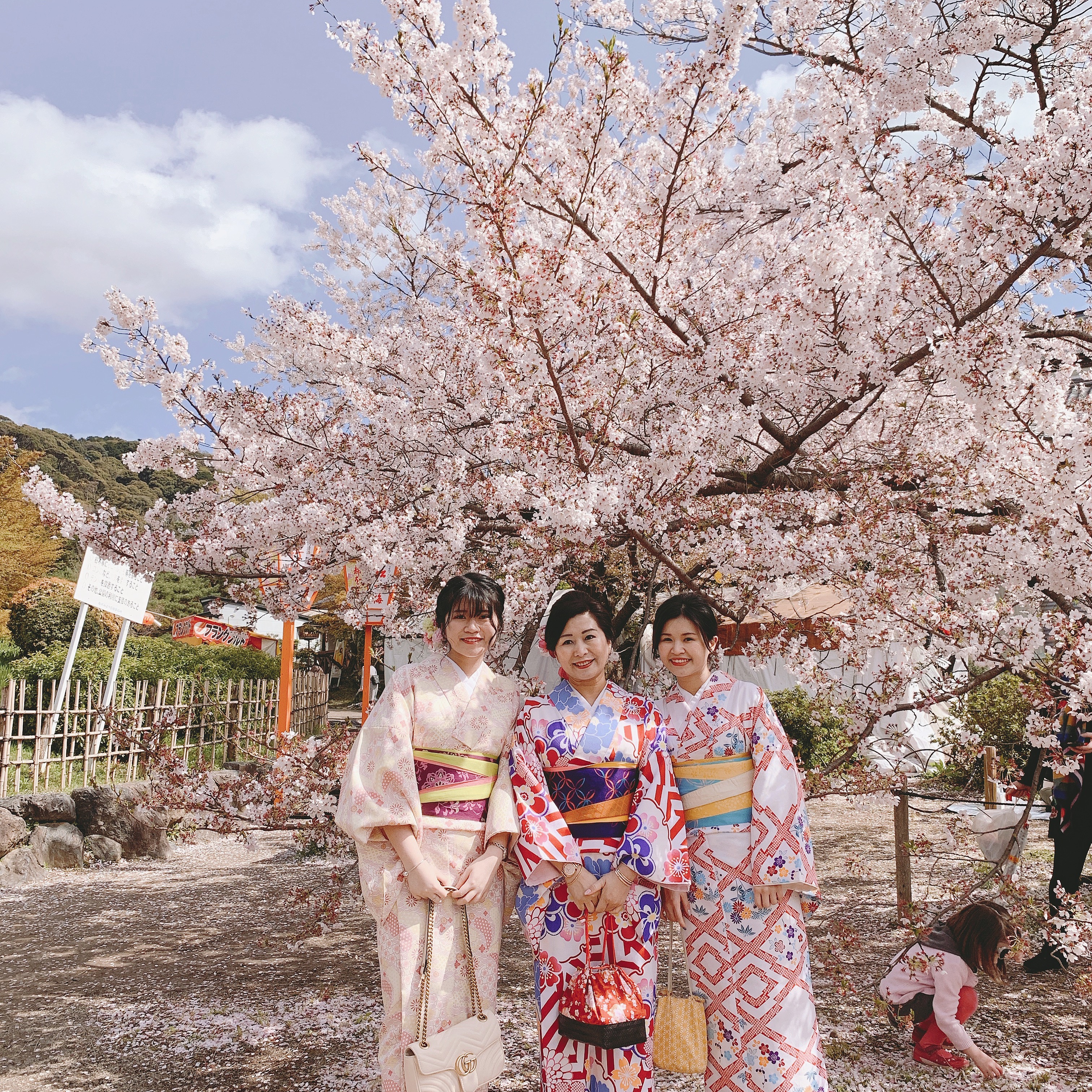 着物と桜