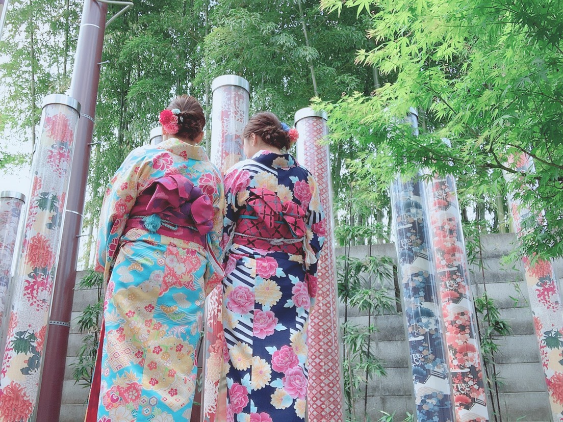 着物で嵐山♥