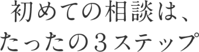 初めての相談はたった3ステップ